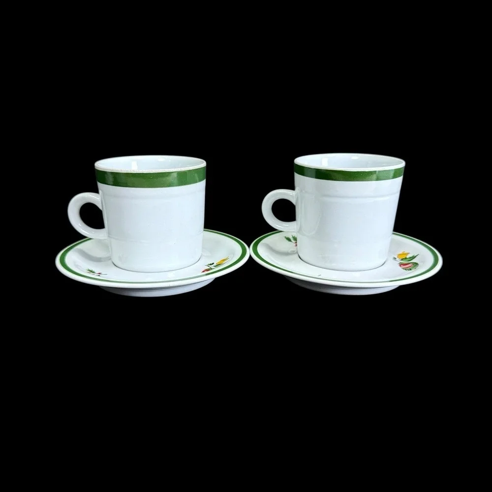 NOEL Christmas Coffee Cups & Saucers Vintage Belk Stores Set of‎ 4